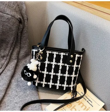 Casual Plaid Vintage Texture Square Bag for Women